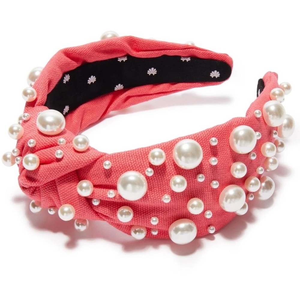 NWT Lele Sadoughi Oversized Pearl Woven Knotted Headband! Color Spritz